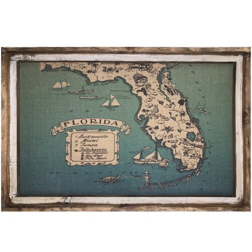 Florida Wall Art 24 X 36 Coastal Wall Art Etsy