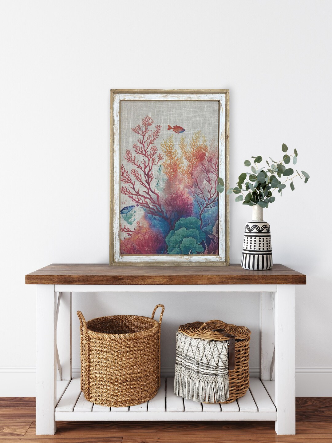 Coral Wall Decor | 24" X 36" | Coastal Wall Art | Beach Decor ...