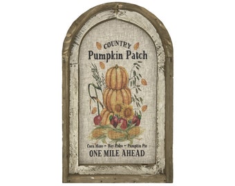Pumpkin Patch Wall Decor | 14" x 22" | Arch Window Frame | Handmade Wall Hanging | Fall Decor | Kitchen Wall Art