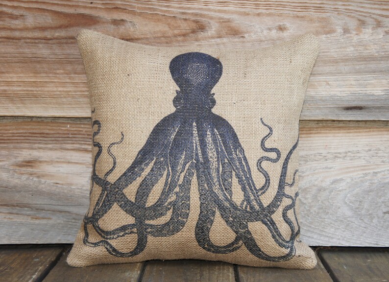 blue octopus pillow