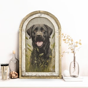 Black Lab Framed Art Print | Watercolor Labrador Retriever Gift | Handmade Framed Dog Art | Gift for Labrador Retriever Lover |