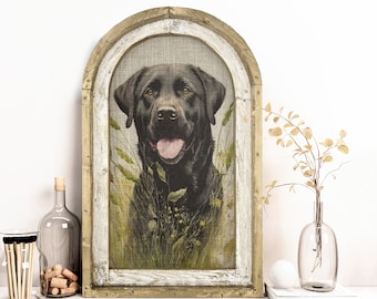 Black Lab Framed Art Print | Watercolor Labrador Retriever Gift | Handmade Framed Dog Art | Gift for Labrador Retriever Lover |
