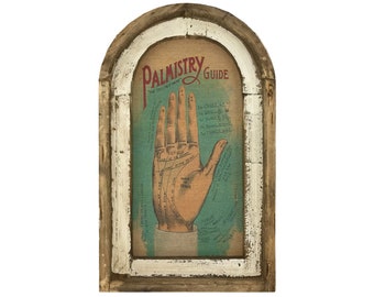 Palmistry Wall Art | 14" x 22" | Arch Window Frame | Linen Wall Hanging | Eclectic Decor |