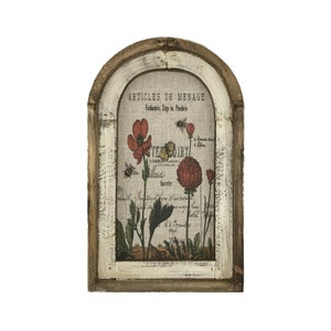Spring Wall Decor | Farmhouse Decor | Arch Window Frame | Linen Wall Hanging | Botanicals