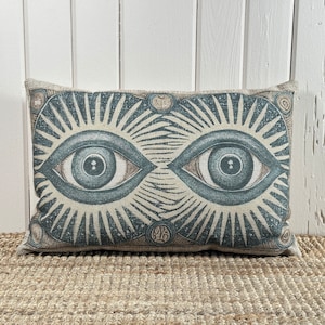 Eye Throw Pillow | Eclectic Decor | Gothic Lumbar Pillow | Bohemian | Maximalist Decor | 18&quot; W x 12&quot; H |
