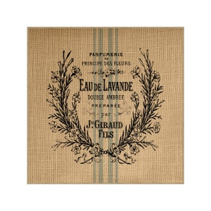 Lavender Grainsack Burlap Panel, Reproduction Printed Fabric