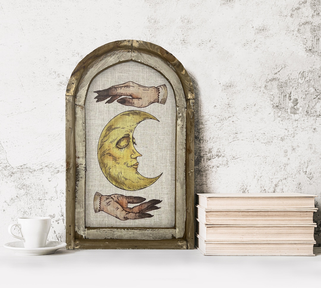 Half Moon Wall Art 14 X 22 Arch Window Frame Linen Wall Hanging