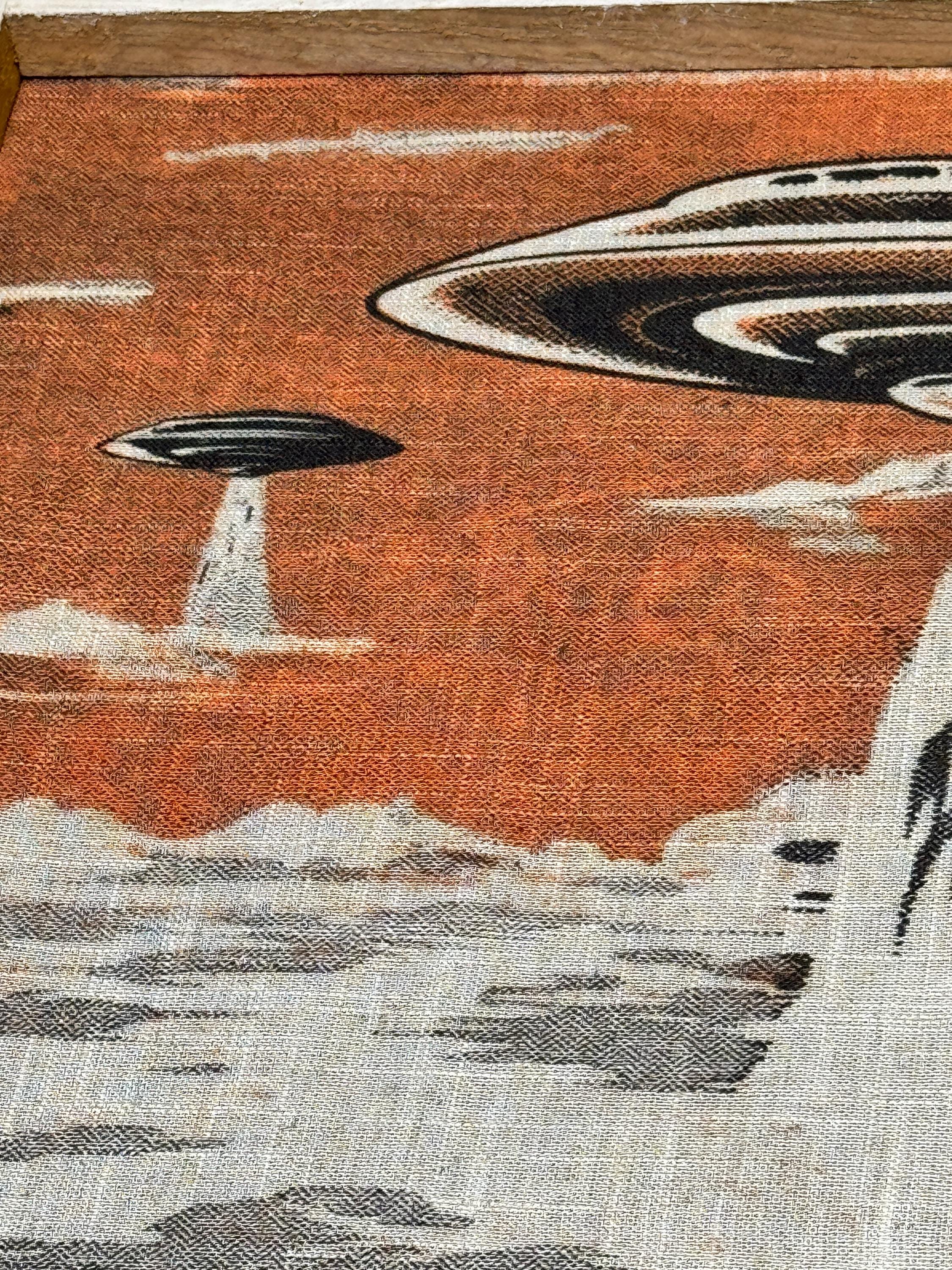 UFO Wall Art | 24 x 36 | Solid Wood Frame | Western Wall Art