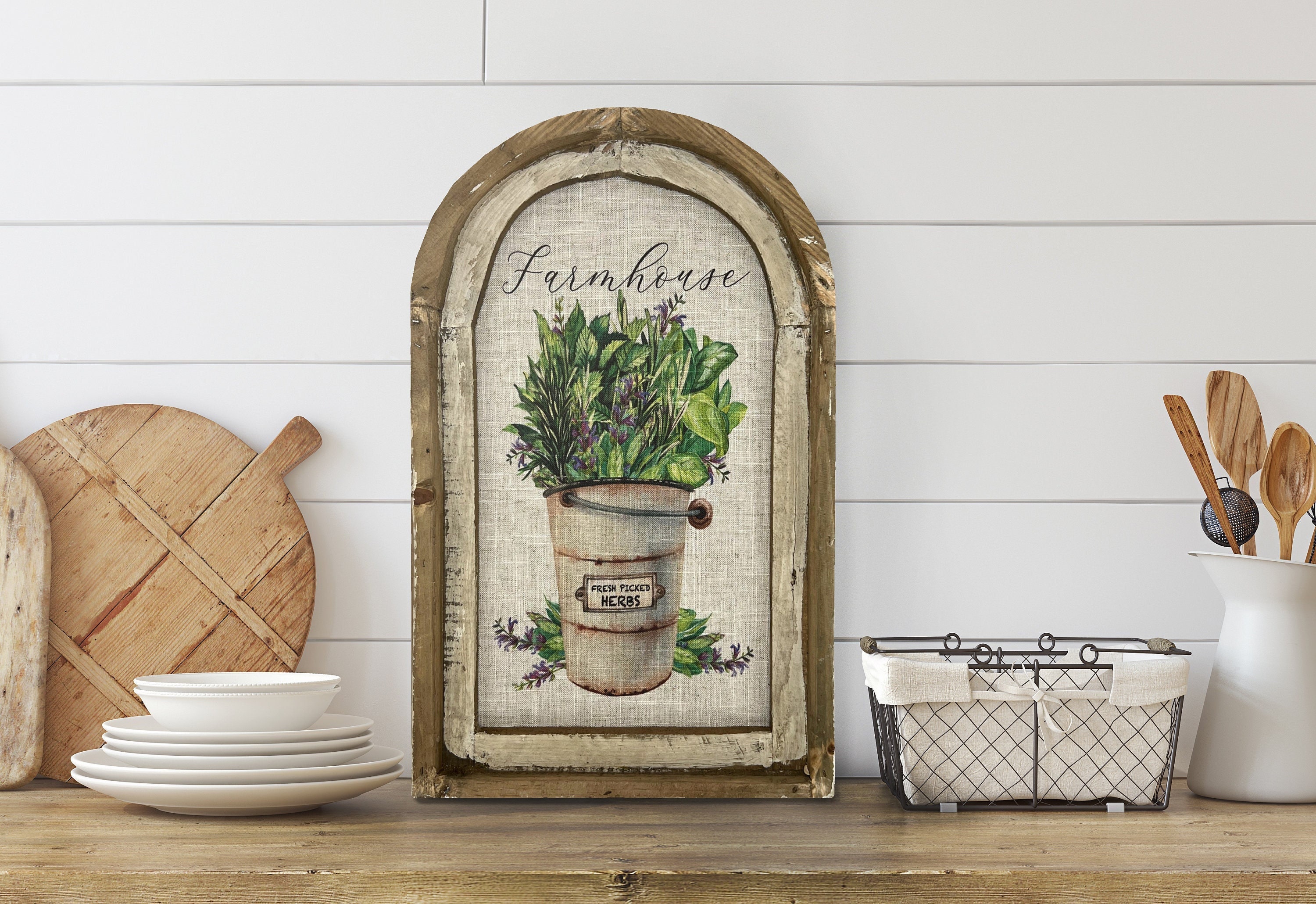Farmhouse Fresh Herbs Wall Art | 14