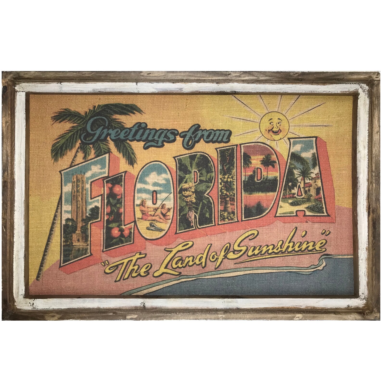Florida Postcard Wall Art 24 x 36 Window Frame Etsy