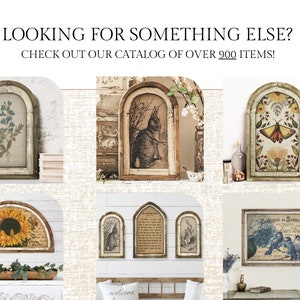 May include: A collection of framed wall art featuring various nature-inspired designs. The art pieces are in a rustic style with a distressed wood frame and a white background. The designs include a sunflower, a butterfly, a bird, and a floral arrangement.