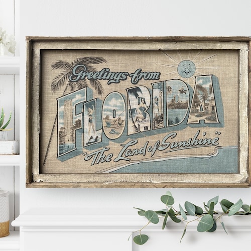 Florida Wall Art 24 X 36 Coastal Wall Art Etsy