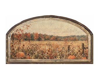 Autumn Wall Art | 36" x 20" Fall Wall Art | Farmhouse Fall Decor for Living Room | Gift for Mom | Solid Wood Frame