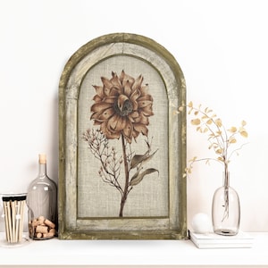 Floral Wall Decor | 14" x 22" | Rustic Framed Art Print | Bohemian Wall Hanging | Eclectic Decor | Whimsical & Boho