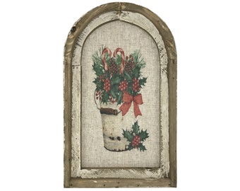 Christmas Wall Decor | 14" x 22" | Arch Window Frame | Winter Wall Hanging | Farmhouse Xmas Decor |