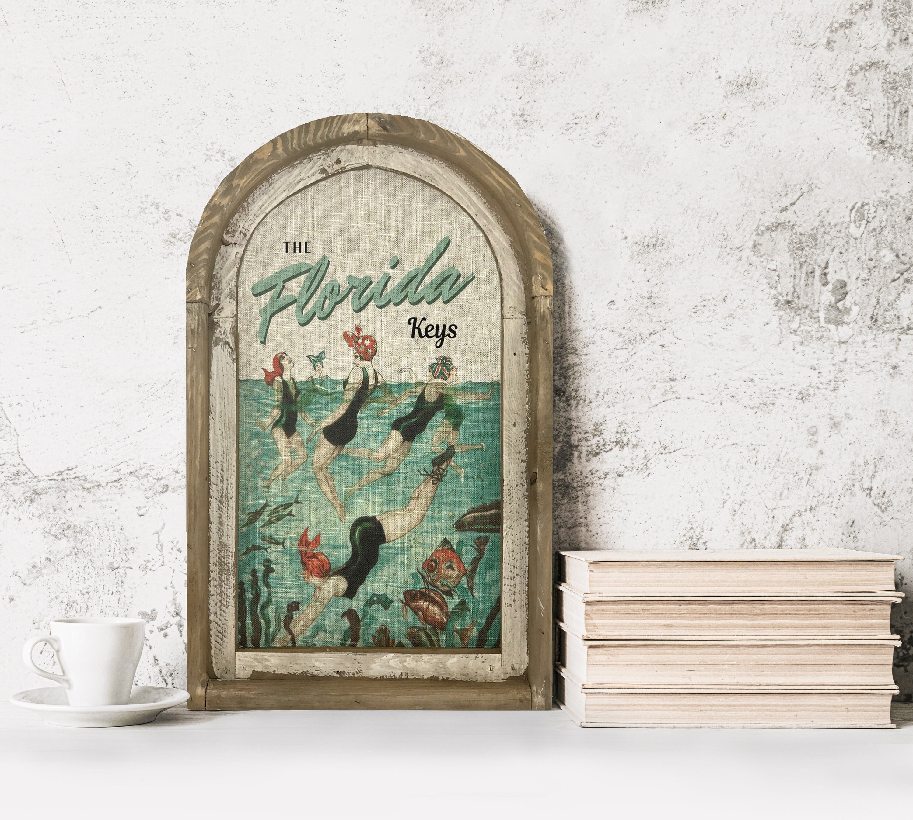 Florida Keys Wall Art Florida Postcard Coastal Wall Decor Key