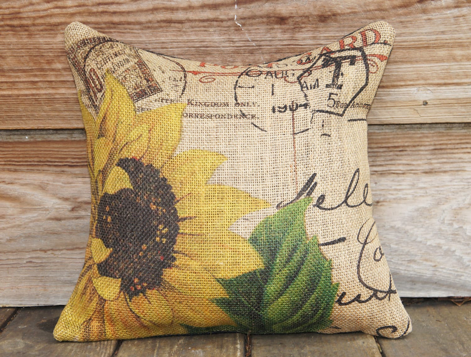 burlap pillow cover