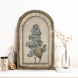 Decoración de pared lila / 35,5 x 55,9 cm / Lámina enmarcada azul y marrón / Decoración de pared estilo rústico / Decoración ecléctica / Floral