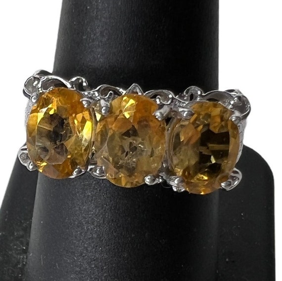 Designer KARIS STS Citrine Rhodium Plated Trinity… - image 2