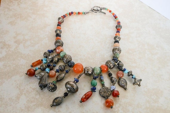 Vintage Boho Semi Precious Stone Ethnic Tribal Ne… - image 5