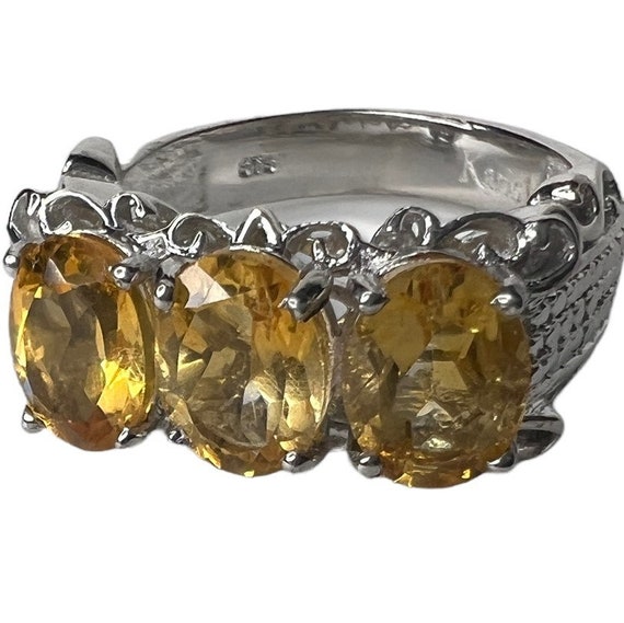 Designer KARIS STS Citrine Rhodium Plated Trinity… - image 5