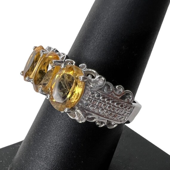 Designer KARIS STS Citrine Rhodium Plated Trinity… - image 3