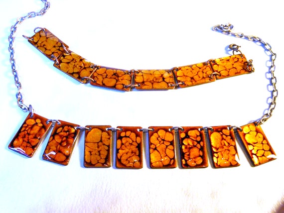 Vintage Copper Necklace Set  ,    Demi-Parure Set… - image 1