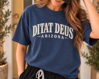 Ditat Deus Arizona State Motto Tee | God Enriches Tee | Vintage Collegiate Design (Comfort Colors)