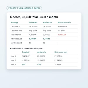 Personal Finance Spreadsheet Bundle, Monthly Budget Planner, Debt Payoff Snowball and Savings Goals Tracker, Excel and Google Sheets image 4