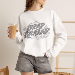 Crewneck Sweatshirt - 'Brap Brap' Mountain Graphic Retro Ski Vibes