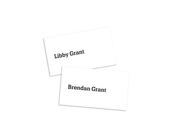 PRINTED Simple Modern Typographic Wedding Event Flat Place Card from the Libby Suite