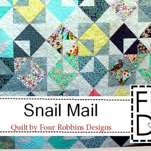 Snail Mail Quilt Pattern | Modern Geometric Design | Fat Quarter Friendly | Beg/Inter | Featured in Quilting Magazine | Instant Download