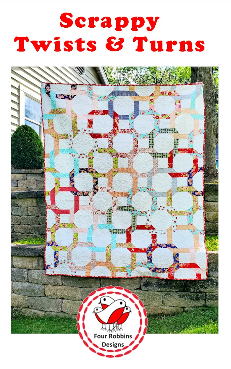 Scrappy Twists & Turns Quilt PDF Pattern – Fat Quarter Friendly Modern ...