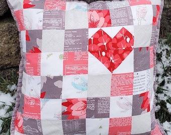 Patchwork Heart Pillow Cover PDF Pattern