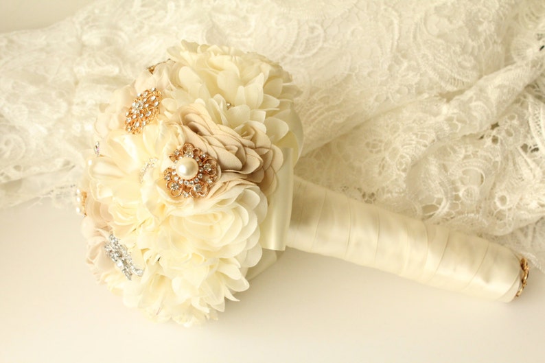 Bridal Fabric Brooch Bouquet Brooch Bouquet Made to Order