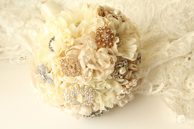 Bridal Fabric Brooch Bouquet Brooch Bouquet Made to Order