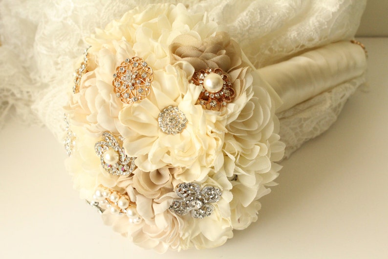 Bridal Fabric Brooch Bouquet Brooch Bouquet Made to Order