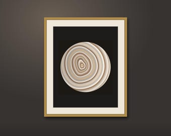 Lámina artística de ágata algorítmica – Arte mural de geoda generado por código (tonos tierra)