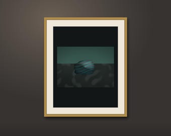 Lámina artística de piedra de agua algorítmica / Pizarra con vetas esmeralda (descarga digital)