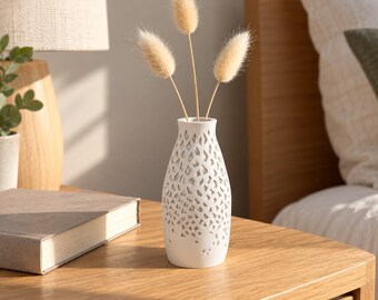 Soliflore design à double paroi ajourée, petit vase pour fleurs séchées, 13 cm