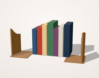 Paire de serre-livres en vague, décoration de bibliothèque, rangement pour livres