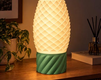 Lampe pomme de pin design, abat-jour à écailles, lampe de chevet E27, déco nature