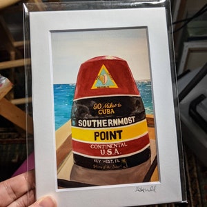 Southernmost Buoy Matte Print Key West Florida Southernmost Point