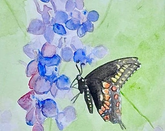 Watercolor Butterfly Painting Giclee Art Print, 8x10 Butterfly Wall Art