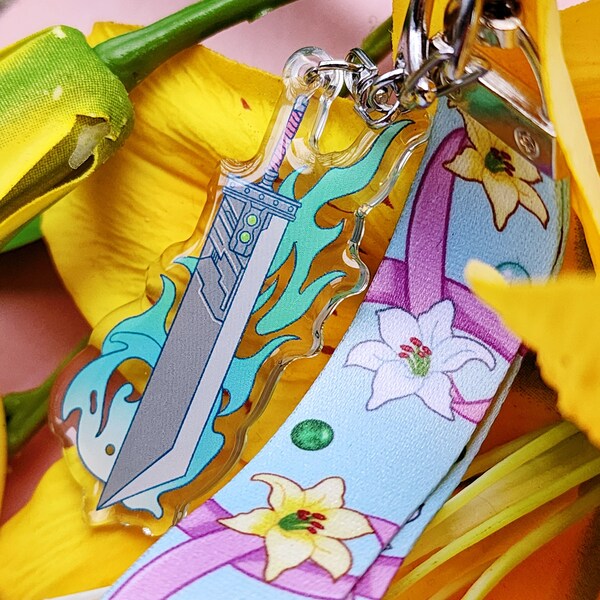 Final Fantasy 7-sleutelhanger met buster-zwaard acrylsleutelhanger