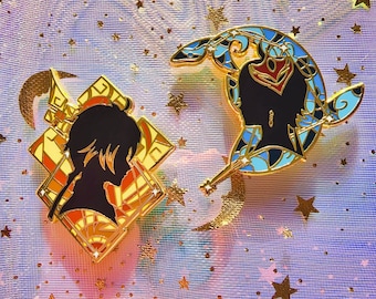 Zhongli and Childe: Genshin Impact Constellation Pins
