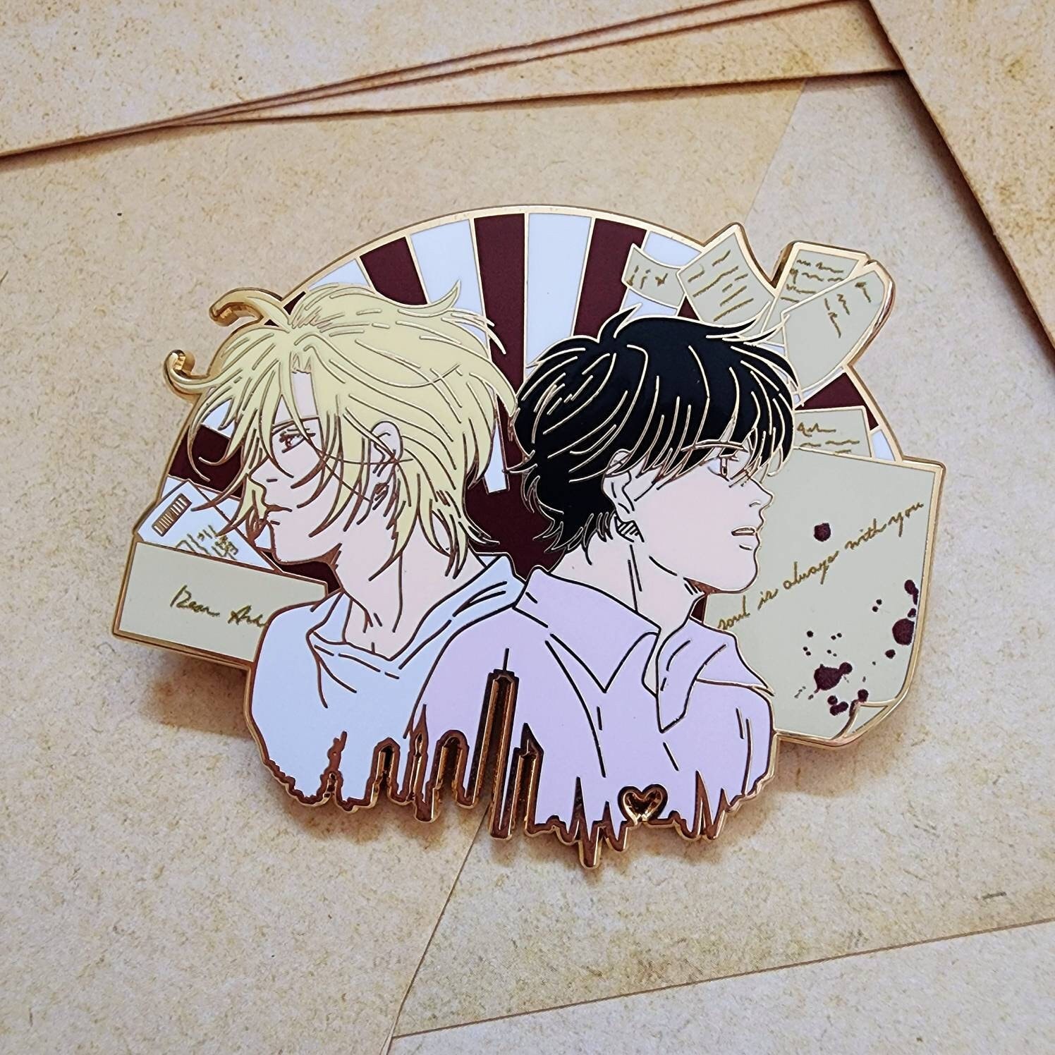 Banana Fish Ash and Eiji Hard Enamel Pin Denmark