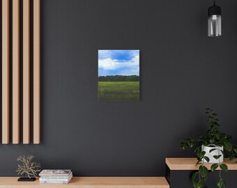 Digitale Sommerwiesenlandschaft im Stil der frühen 2000er Jahre auf Leinwand