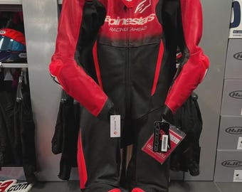 Alpinestars GP Plus V4 Leder-Rennanzug, Rot, Sportmotorrad-Rennbekleidung