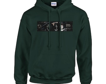 Donkere grafische hoodie – Waarde is een masker | Vintage misdaadkunst streetwear | Enkidu-archief
